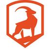 Stylized mountain goat logo within an orange shield frame.