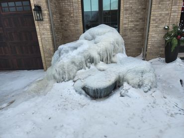 In winter, water features transform daily as icy formations sculpt intricate designs.