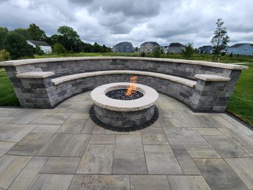 extend your evening with a gas burning firepit added to your paver patio.   Plainfield, Illinois