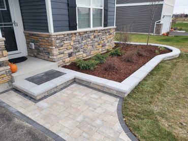 Front step with garden wall and driveway extension Plainfield 