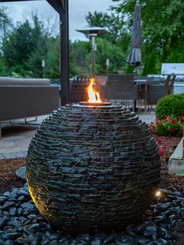 Simple and elegant Water Sphere fits into any area of your  yard.