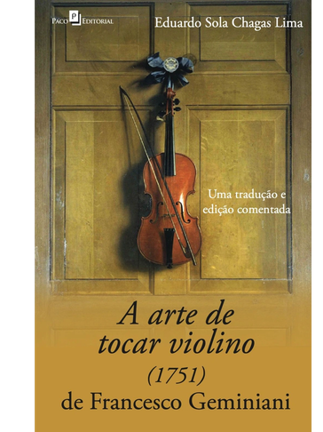 Book cover featuring a violin and bow hanging on a wooden door.