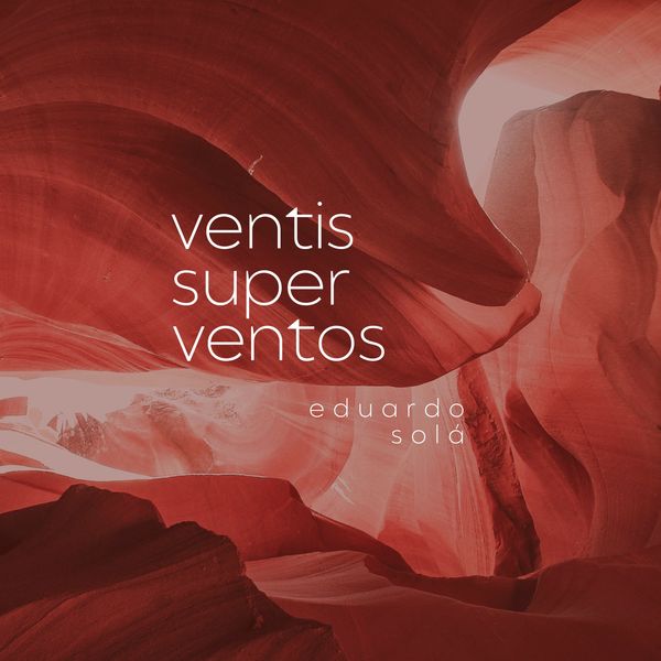 Abstract red rock formations with text overlay of a book or album cover.