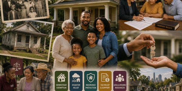 A multi-generational family securing their home ownership with legal and financial support.
