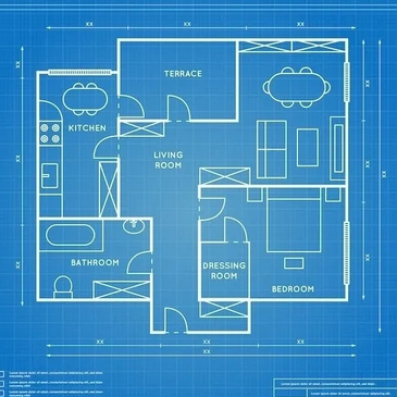 A clean architectural floor plan showcasing a residential layout.