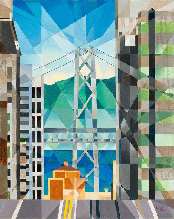 Bay Bridge, San Francisco. California Street. Oil on Canvas by Raymundo Valdez.