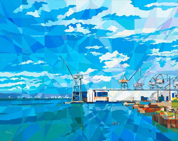 San Francisco's Dogpatch Neighborhood. Oil painting by Raymundo Valdez. 