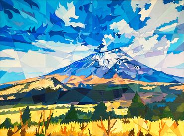 A breathtaking landscape depicting the majestic Popocatepetl volcano, near Mexico City.