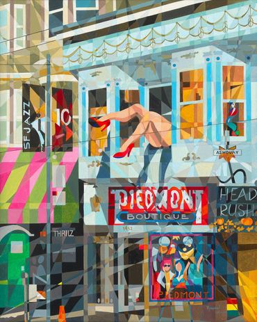 Piedmont Boutique in The Haight. San Francisco. California. Oil on Canvas by Raymundo Valdez. 