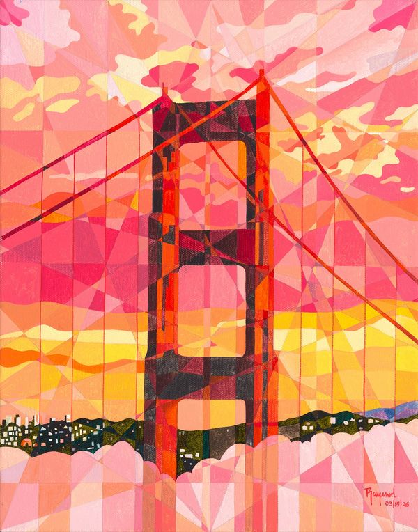 The Golden Gate Bridge of San Francisco. California. Oil painting by Raymundo Valdez.