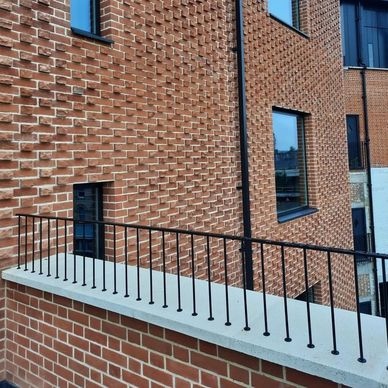 External mild steel railings and balustrade.