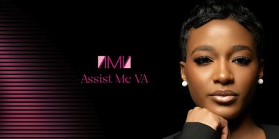 Professional portrait with Assist Me VA logo.