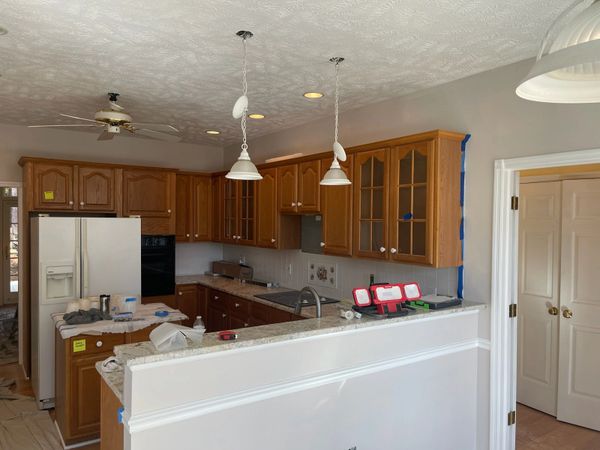 Cabinets before being painted in Aberdeen NC 