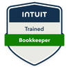 Intuit Certified Bookkeeping Professional badge showing verified skills for bookkeeping