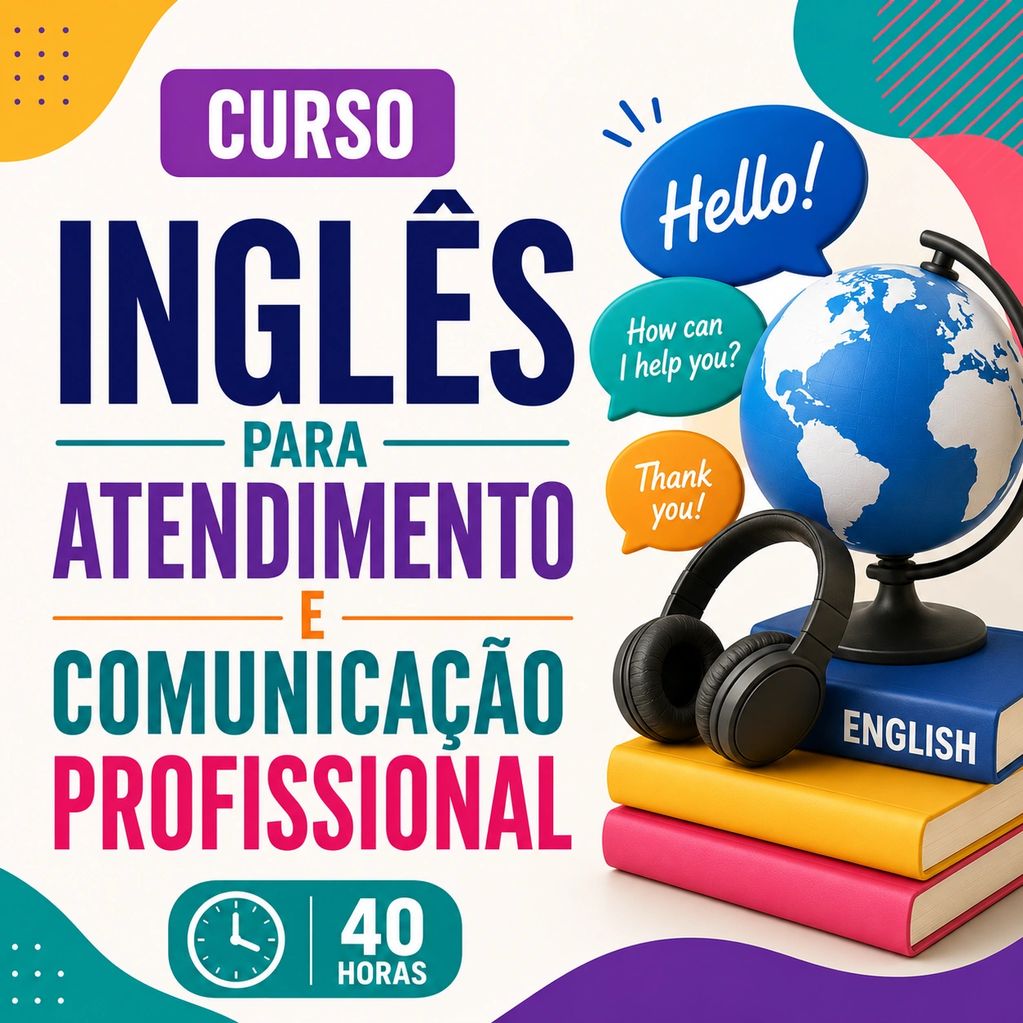 Curso de inglês para atendimento e comunicação profissional.