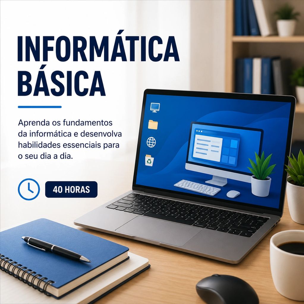 Curso de informática básica com 40 horas.