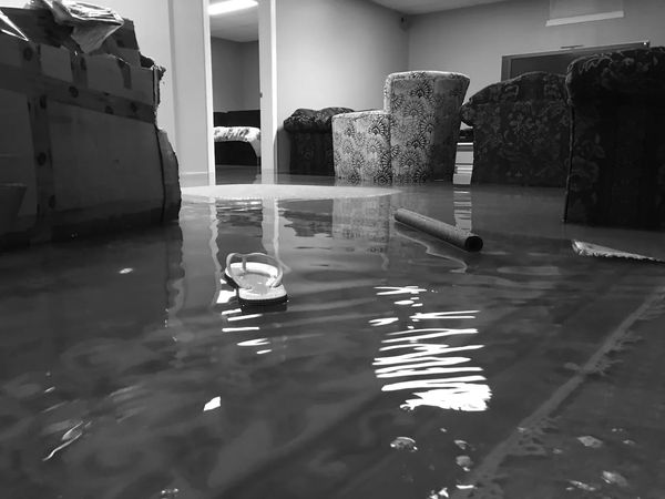 Flooded living room