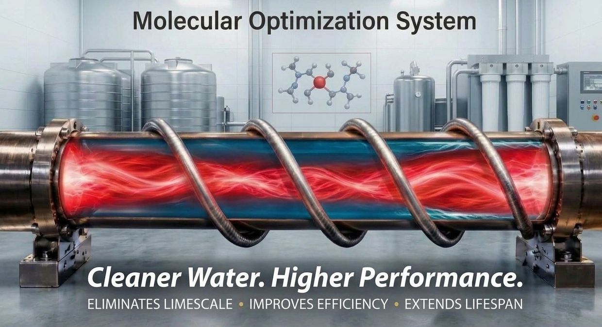 Industrial molecular optimization system for cleaner water.