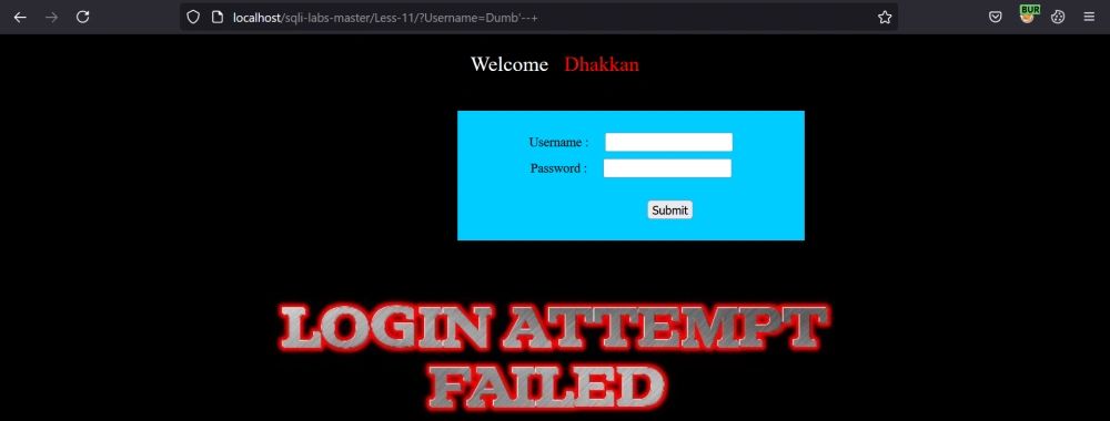 Lesson 11: POST - Error based SQL Injection(SQLi)