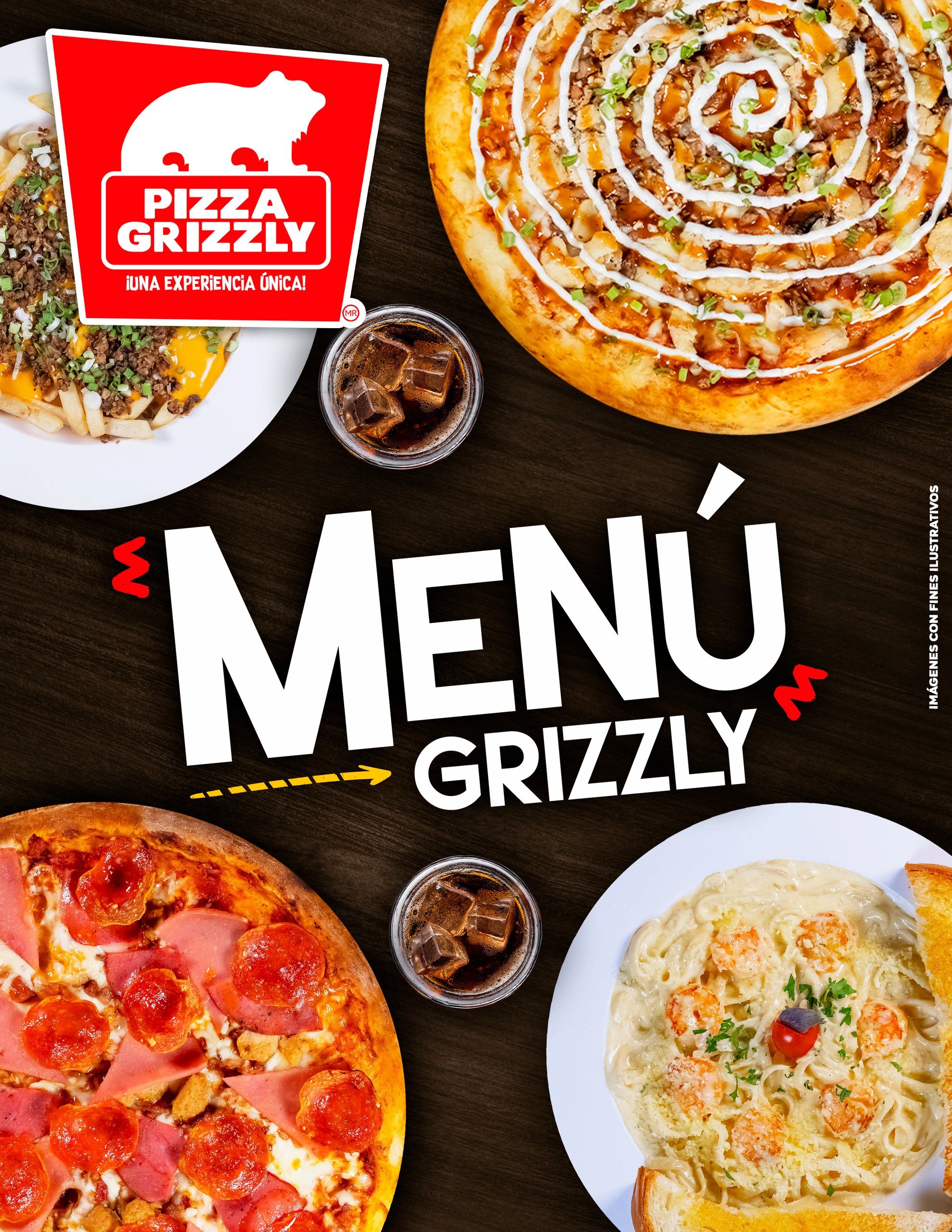 Delicious pizzas, creamy pasta, and refreshing drinks from Pizza Grizzly.