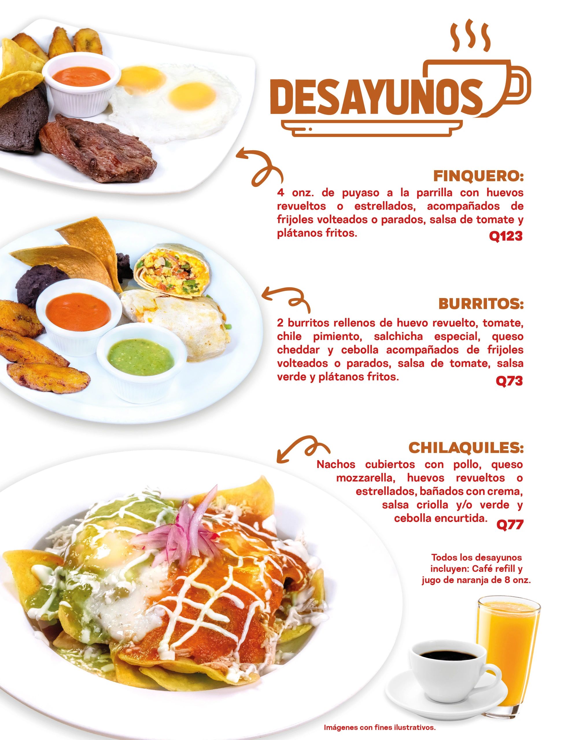 Variety of traditional breakfast dishes with eggs, meat, sauces, and sides.