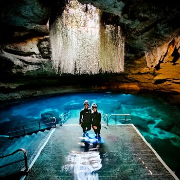 Snorkeling at Devil's Den Spring in Florida.