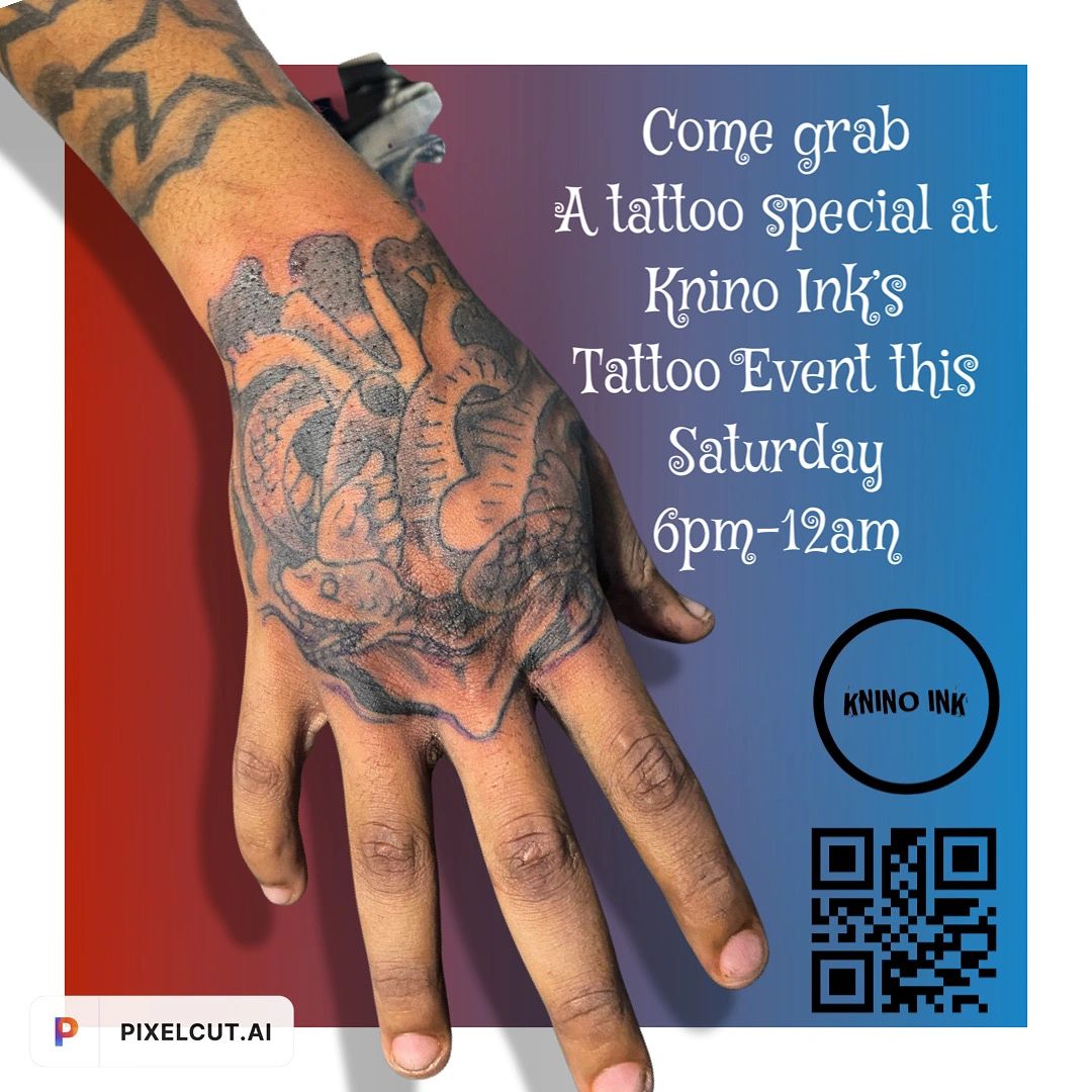 Tattoo party Saturday 11/11/23
Specials
Free tattoo giveaway. Dm, call, or email to get ur tickets 