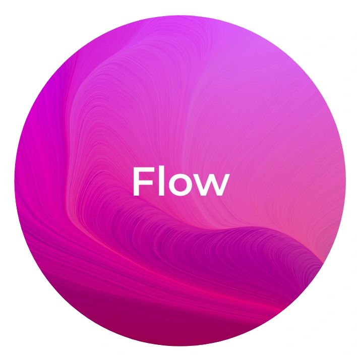 pink circle with the word flow in it
