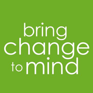 Text on a green background saying 'bring change to mind'.