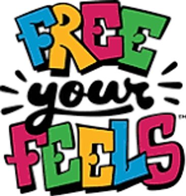Colorful text saying Free Your Feels.