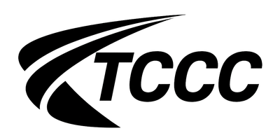TCCC logo in black and white.