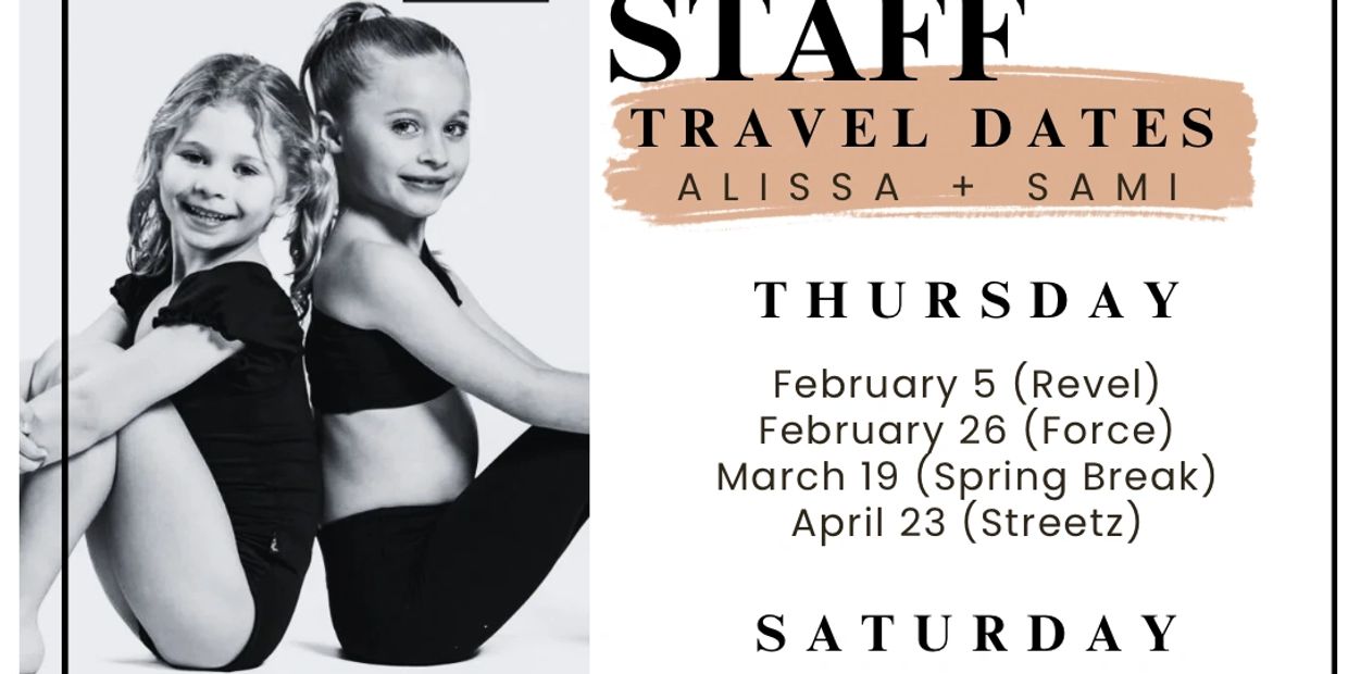 Staff travel dates for Alissa and Sami with important February to April dates.