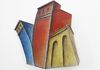 3 buildings, 2002-2006, Oil on wood, 24 x 26 x 10 in. (61 x 66 x 25 cm)