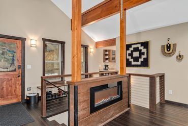 Entrance and fireplace