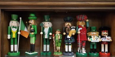 Scottish and Irish Nutcrackers.  We have a large Christmas section all year round
