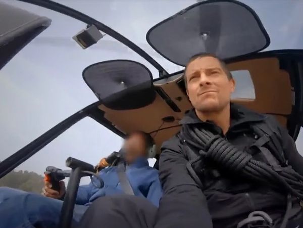 Bear Grylls in R66 helicopter