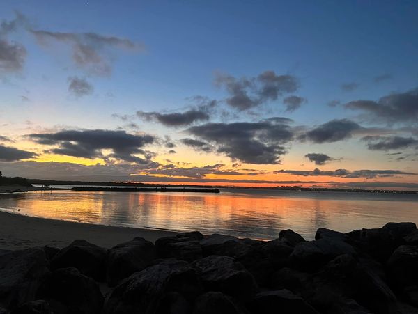 Sunset in spring overlooking Botany Bay Sydney