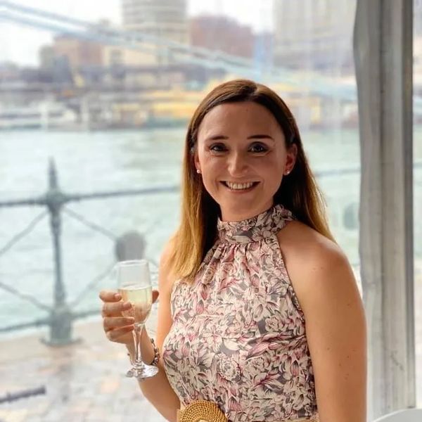 Roisin drinking champaign after becoming Australian 