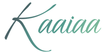 Stylish text logo of the word 'Kaaina' in a blue-green gradient.