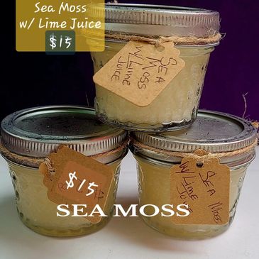 4 oz jar of frozen sea moss gel in strawberry or lemon flavors.