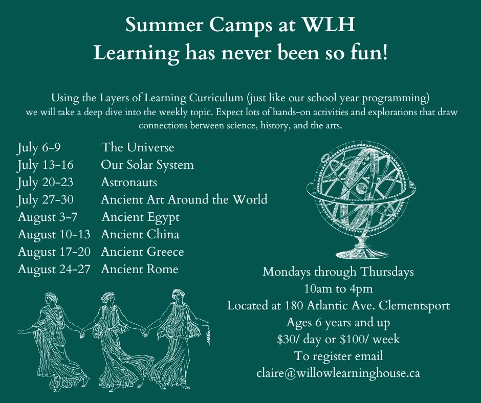 Summer camps at WLH with weekly topics on science, history, and arts for kids 6+.