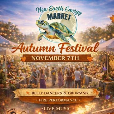 Autumn Festival at New Earth Energy Market with live music and performances.