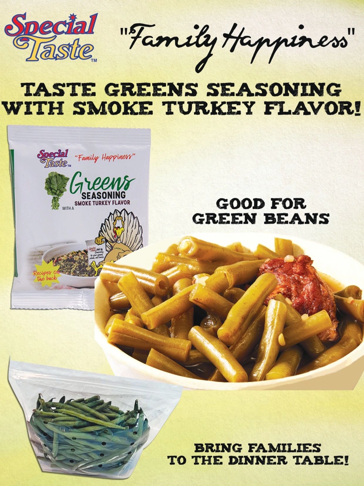 SPECIAL TASTE GREENS SEASONING with SMOKE TURKEY FLAVOR (1.5oz-6 PACK)