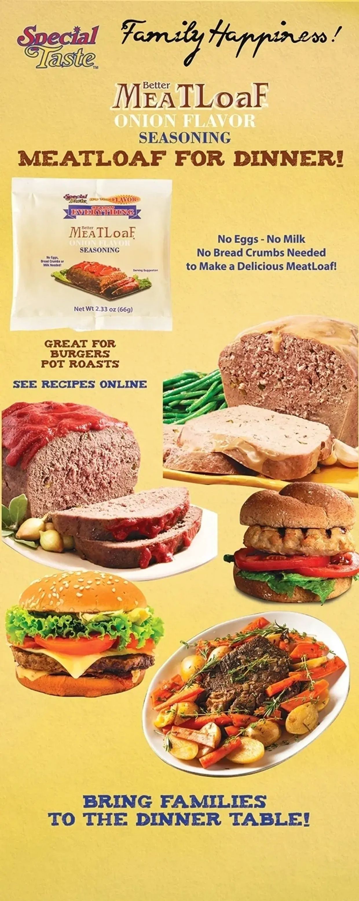 Special taste family happiness poster on the display