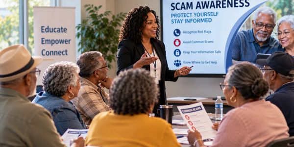 Workshop on scam awareness for seniors.