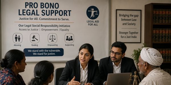 Lawyers providing pro bono legal support to clients.