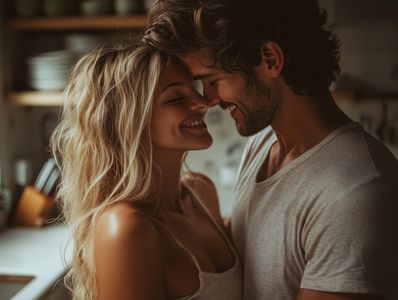 Young couple hugging.  Seeking couples therapy.