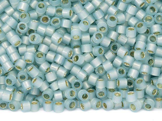 Miyuki Delica Seed Beads 11/0 Size 7.2GM Frosted Opaque Glazed Rainbow Soft  Blue