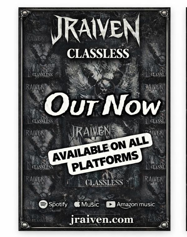 JRaiven darkwave post-punk album cover.