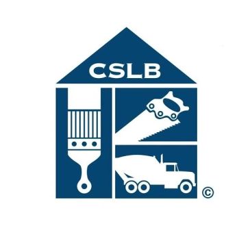 Logo of CSLB with construction tools.